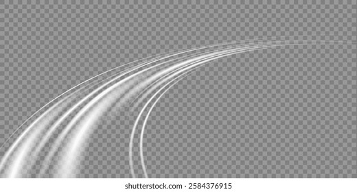 Light wave trails, fire trail lines, and curved rotation effects. Neon motion effects. Speed ​​lines. Highway magic with fast moving lines.