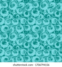 Light waves and bubbles seamless pattern. Fresh wind and water. Isolated vector on white background.
