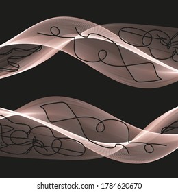 
light waves on black background abstract vector design