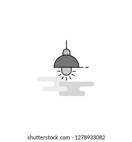 Light Web Icon. Flat Line Filled Gray Icon Vector