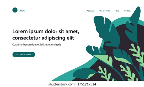 Light web page design template with illustration concept on a background. EPS10 vector.