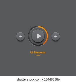 Light Web UI Elements Design Black. Elements: Buttons, Switchers, Slider, mix,