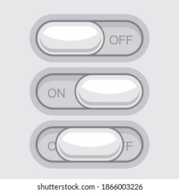 Light Web UI Elements Design Gray. Elements Buttons, Switchers, Slider