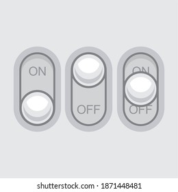 Light Web UI Elements Design Gray. Elements Buttons, Switchers, Slider
