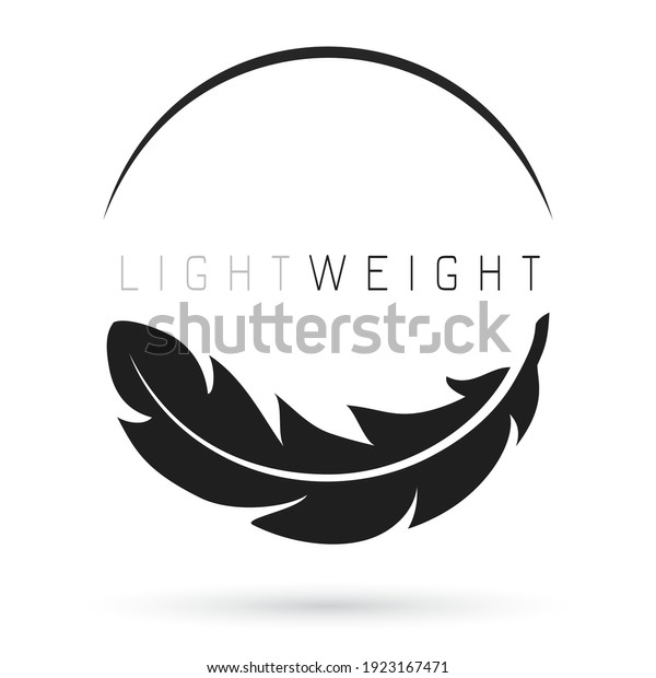 Light weight feather icon on white background,
lightweight vector icon