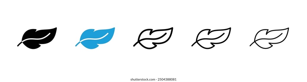 Light weight icon in black and blue colors