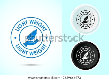 Light weight icon design illustration. Feather icon, Light weight label sign symbol in color black and white