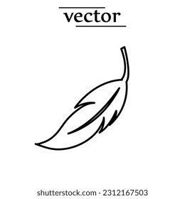 icono de peso ligero, icono de pluma, ilustración vectorial sobre fondo blanco. 