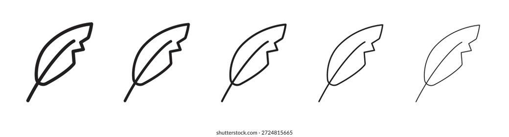 Light weight icon linear symbols vectors. Editable stroke set