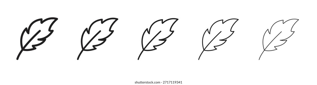 Light weight icon symbol in thin line, Black outline and stroke style