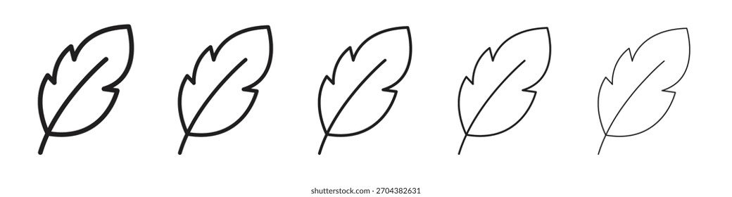 Light weight iconBlack linear bold and thin strokes set