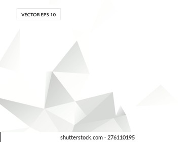  Light white abstract triangle low poly vector  , polygonal geometric background or business template 