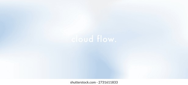 Fundo de gradiente de nuvem abstrata azul claro com fluxo de nuvem sutil e luz difusa. Fundo mínimo arejado limpo para projetos criativos, banners, cabeçalhos, apresentações e modelos modernos