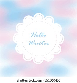 Light white blue pink love pastel background in winter