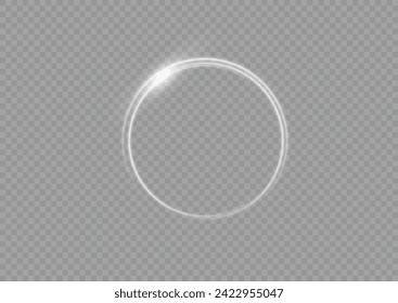 Light white circle. The energy flow tunnel. Curve light effect of white line. Abstract luxury white light vector flare semicircle and spark light effect. Luminous white circle portal. Ring background