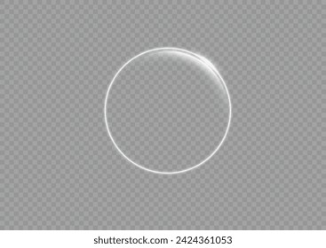 Light white circle. The energy flow tunnel. Curve light effect of white line. Abstract luxury white light vector flare semicircle and spark light effect. Luminous white circle portal. Ring background