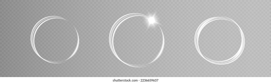 Círculo blanco claro. Efecto de luz de línea dorada redonda. Círculo dorado brillante. Papúa Nueva Guinea. vector de pasos