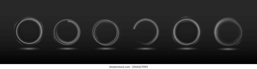 Light white circles. Curve light effect of white line. Luminous white circle portal. Vector illustration