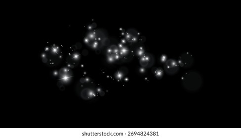 Polvo blanco y claro. Fondo de efecto Bokeh . Navidades de fondo de polvo brillante. Luz brillante con luz bokeh de confeti. Bengala de cristal. fondo de polvo.