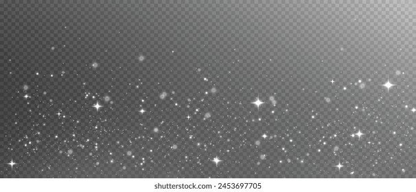 The light of white dust. A stunning bokeh light effect background png. A gorgeous Christmas glowing dust background. A beautiful yellow flickering glow with confetti bokeh light and particle motion.