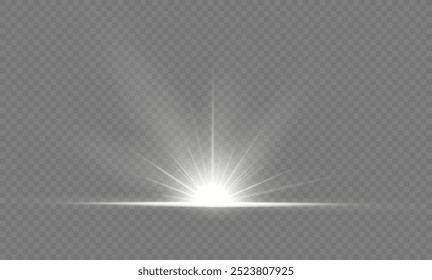 light white effect reflections, neon illumination in red colors. Bright light lens. Police light effects, lines. Shiny stars, glowing sparks on a black background. Vector