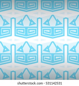 Light white fancy seamless pattern background in assyrian style. Retro design. Colored, symmetric design for web, fabric, packing-paper or other purpose.