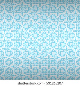 Light white fancy seamless pattern background in hindu style. Colored, graphical design for carpet, web, ads or other purpose. Modern design. Equable mosaic repeatable backdrop.