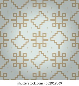 Light white geometric seamless pattern background in labyrinth style. Modern texture.