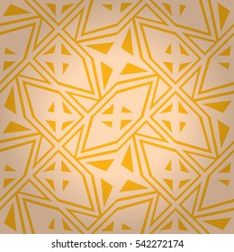 Light white geometric seamless pattern in kaleidoscope style. Complicated mosaic repeatable backdrop. Vector background. Actual tracery.