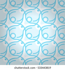 Light white geometrical seamless pattern background in extraterrestrial style. Tangled mosaic repeatable backdrop.