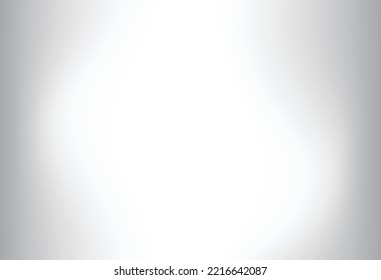 Light White And Grey Gradient Blur Background. Vector Neutral Plain Color Soft Blurred Pattern. Abstract Illustration Design For Photo Studio And Landing Pages. EPS 10.