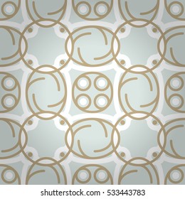 Light white ornamental seamless pattern background in alien style.