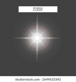 light and white sparkle on transparent background