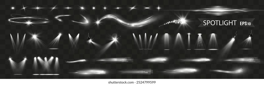 Light white speed and spotlight shine effect,glow line sparkle shine. Silver white wavy effects.	