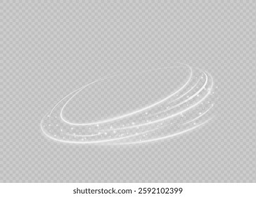 Light white spiral. Modern abstract white high speed movement. Rotating shiny rings. Dynamic motion light trails. Vector EPS10