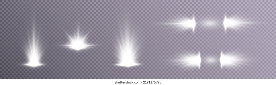 Light white star. Light sunlight. light effect png. glow effect, glowing lights, sun.vector.