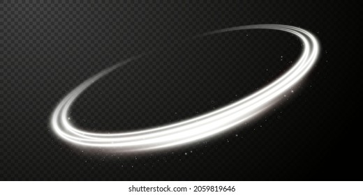 Light white Twirl. Curve light effect of white line. Luminous golden circle. PNG Light white pedistal, podium, platform, table. Vector PNG.