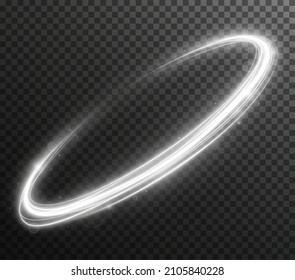 Light white Twirl. Curve light effect of white line. Luminous white circle. Light white pedistal, podium, platform, table. Vector PNG. Vector illustration