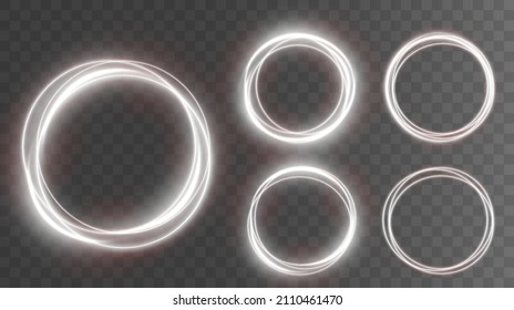 Light white Twirl. Curve light effect of white line. Luminous white circle. Light white pedistal, podium, platform, table. Vector PNG. Vector illustration