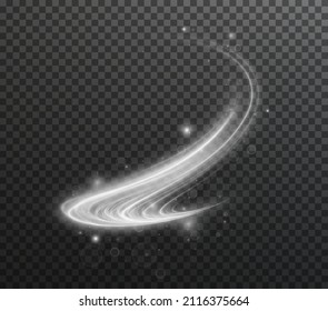 Light white Twirl. Curve light effect of white line. Luminous white circle. Light white pedistal, podium, platform, table. Vector PNG. Vector illustration