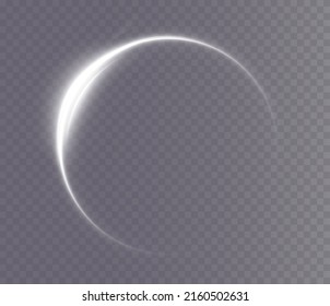 Light white Twirl. Curve light effect of white line. Luminous golden circle. PNG Light white pedistal, podium, platform, table. Vector PNG.