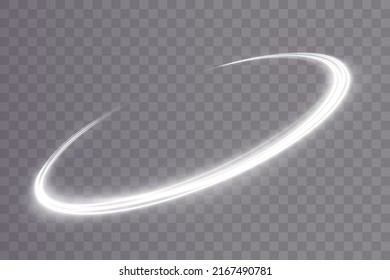 Light white Twirl. Curve light effect of white line. Luminous white circle. PNG Light white pedistal, podium, platform, table. Vector PNG.