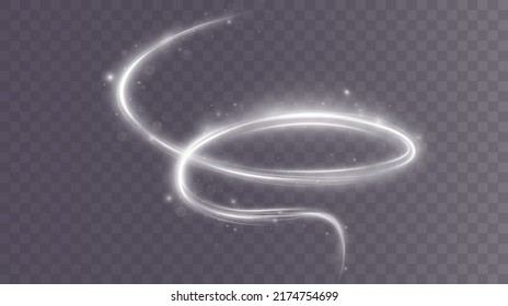 Light white Twirl. Curve light effect of white line. Luminous white circle. Light white pedistal, podium, platform, table. Vector PNG. Vector illustration	
