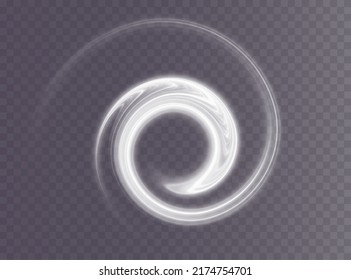 Light white Twirl. Curve light effect of white line. Luminous white circle. Light white pedistal, podium, platform, table. Vector PNG. Vector illustration	
