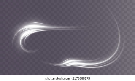  Light White Twirl. Curve Light Effect Of White Line. Luminous White Circle. Light White Pedistal, Podium, Platform, Table. Vector PNG. Vector Illustration