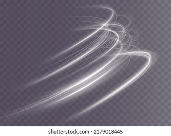 Light white Twirl. Curve light effect of white line. Luminous white circle. Light white pedistal, podium, platform, table. Vector PNG. Vector illustration