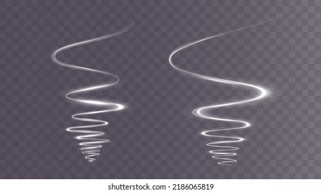 Hellweißer Twirl. Kurve des Lichteffekts der weißen Linie. Weißer heller Kreis. PNG Light weiße Peardisten, Podium, Plattform, Tisch. Vektor PNG.