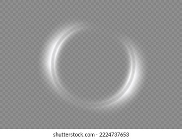 Toro blanco claro. Efecto de la luz de curva de la línea blanca. Resumen de la lujosa bombilla blanca de luz vectorial semicírculo y efecto de chispa. Círculo blanco luminoso. Podio PNG, plataforma, mesa.