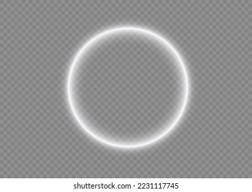 Light white Twirl. Curve light effect of white line. Abstract luxury white light vector flare semicircle and spark light effect. Luminous white circle portal. PNG Podium, platform, table.