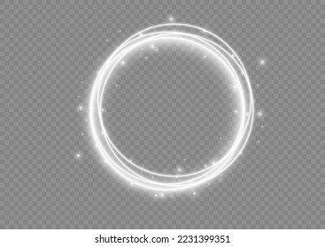 Light white Twirl. Curve light effect of white line. Abstract luxury white light vector flare semicircle and spark light effect. Luminous white circle portal. PNG Podium, platform, table.